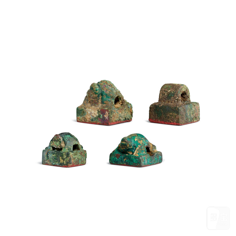 Four archaic bronze seals, Han dynasty | 漢 青銅鈕印 一組四件